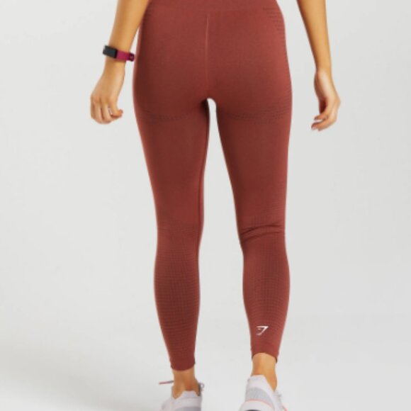 Gymshark Vital Seamless 2.0 Leggings Brick Red Marl - Picture 3 of 5